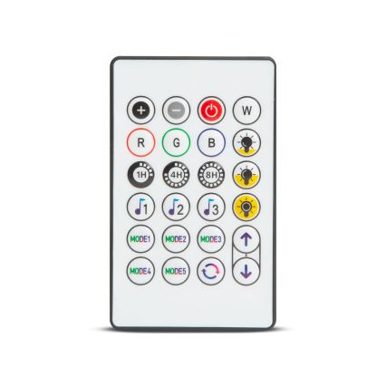 LED RGBIC zatemljiv sončni niz 15xLED/1,3W/3,7/5V 2200 mAh 8 m IP65 črna + daljinski upravljalnik