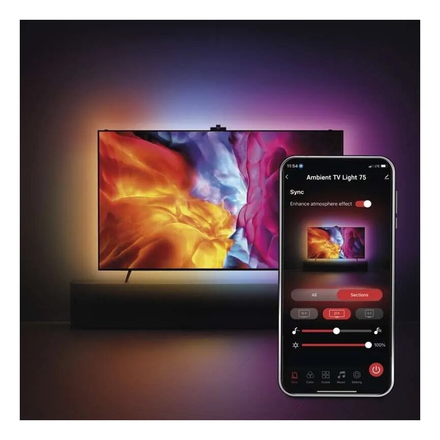LED RGBIC Trak za TV GoSmart LED/24W/230V 75“