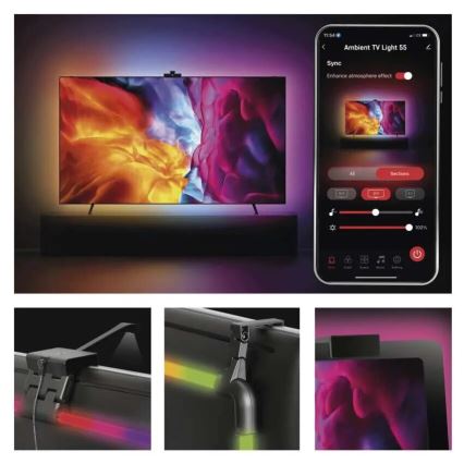 LED RGBIC Zatemnitveni trak za TV GoSmart LED/24W/230V 55“