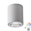 LED RGBW димуване точкове світло JUPITER 1xE27/6,5W/230V 2700-6500K Wi-Fi д. 9,8 см сіре