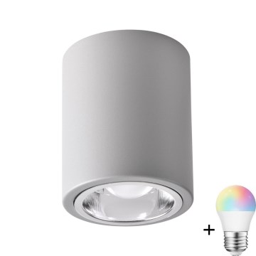 LED RGBW димуване точкове світло JUPITER 1xE27/6,5W/230V 2700-6500K Wi-Fi д. 9,8 см сіре