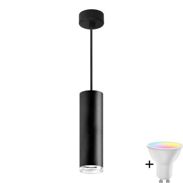 LED RGBW димуваний підвісний светильник для ванної TURYN 1xGU10/6,5W/230V 2700-6500K Wi-Fi IP44 чорний