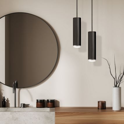 LED RGBW димуваний підвісний светильник для ванної TURYN 1xGU10/6,5W/230V 2700-6500K Wi-Fi IP44 чорний