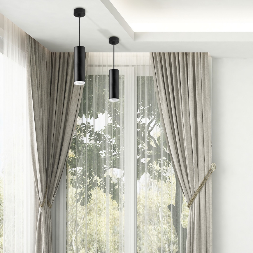 LED RGBW димуваний підвісний светильник для ванної TURYN 1xGU10/6,5W/230V 2700-6500K Wi-Fi IP44 чорний