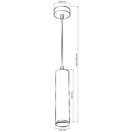 LED RGBW димуваний підвісний светильник для ванної TURYN 1xGU10/6,5W/230V 2700-6500K Wi-Fi IP44 чорний