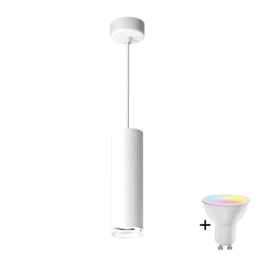 LED RGBW kopalniški lestenec na kablu z možnostjo zatemnitve TURYN 1xGU10/6,5W/230V 2700-6500K Wi-Fi IP44 bela