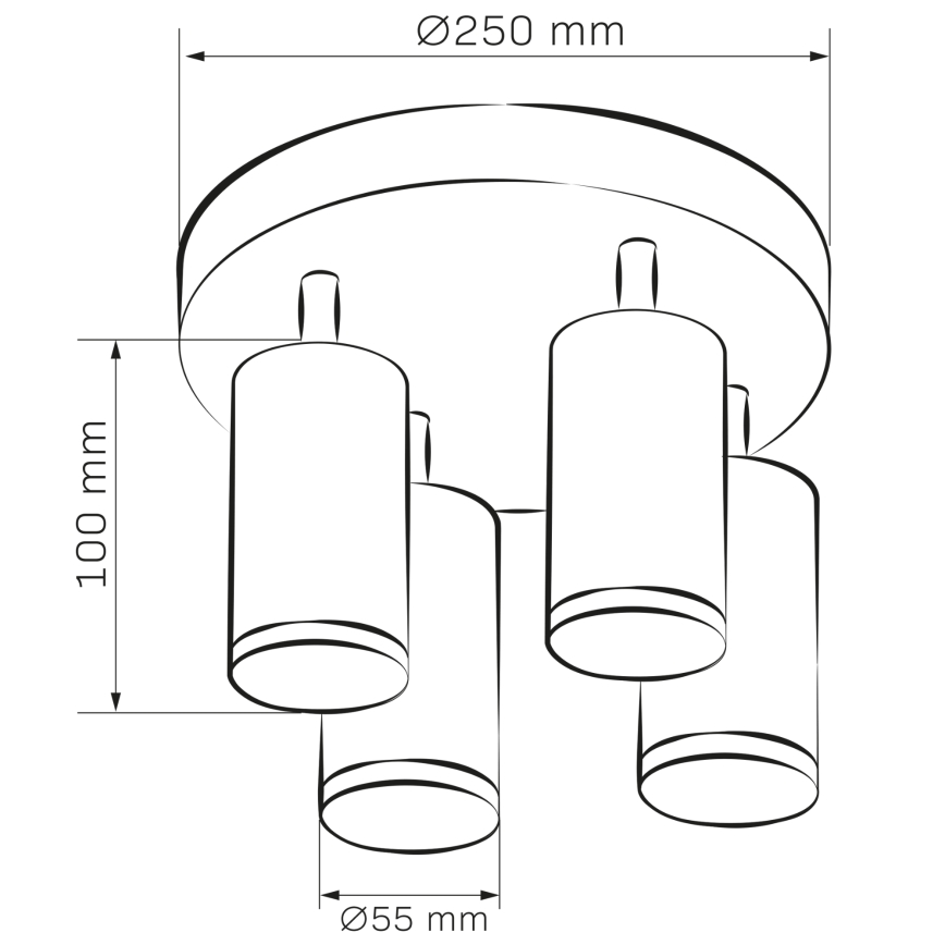 LED RGBW zatemnljivo kopalniško točkovno svetilo TURYN 4xGU10/4,8W/230V 3000K IP44 črna + daljinski upravljalnik