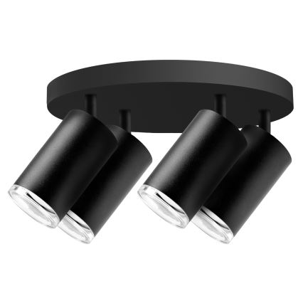 LED RGBW zatemnljivo kopalniško točkovno svetilo TURYN 4xGU10/6W/230V 3000K IP44 črna + daljinski upravljalnik