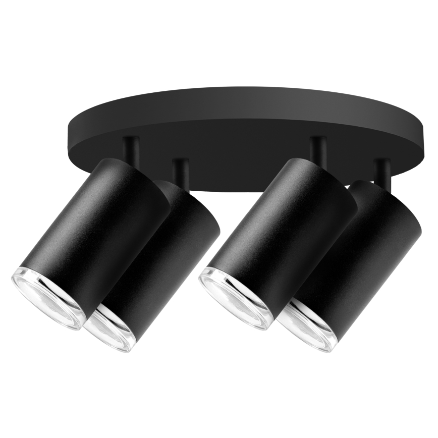 LED RGBW zatemnljivo kopalniško točkovno svetilo TURYN 4xGU10/6W/230V 3000K IP44 črna + daljinski upravljalnik