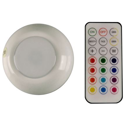 LED RGBW Zatemnitvena osvetlitev pohištva LED/0,5W/4,5V 3xAAA bela + Daljinski upravljalnik