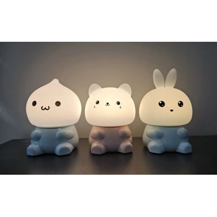 LED RGBW Otroški na dotik svetilka LED/1W/5V USB 1200 mAh zajec