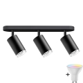LED RGBW Priklopna svetilka TURYN 3xGU10/6,5W/230V 2700-6500K Wi-Fi IP44 črna