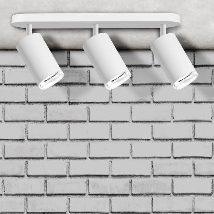 LED RGBW Priklopna svetilka TURYN 3xGU10/6,5W/230V 2700-6500K Wi-Fi IP44 bela