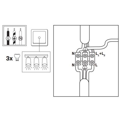 LED RGBW Priklopna svetilka TURYN 3xGU10/6,5W/230V 2700-6500K Wi-Fi IP44 bela