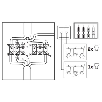 LED RGBW Priklopna svetilka TURYN 3xGU10/6,5W/230V 2700-6500K Wi-Fi IP44 črna