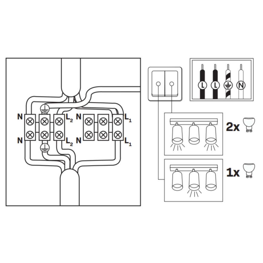LED RGBW Priklopna svetilka TURYN 3xGU10/6,5W/230V 2700-6500K Wi-Fi IP44 črna