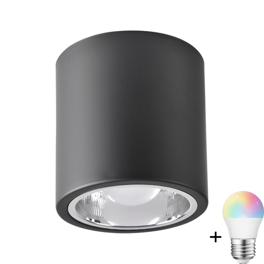 LED RGBW Регульоване точкове світло JUPITER 1xE27/6,5W/230V 2700-6500K Wi-Fi d. 13 см чорне