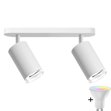 LED RGBW Регульоване ванне точкове світло TURYN 2xGU10/6,5W/230V 2700-6500K Wi-Fi IP44 біле