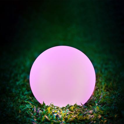 LED RGBW Solarna svetilka BALL LED/1,2V pr. 40 cm IP65 + Daljinski upravljalnik