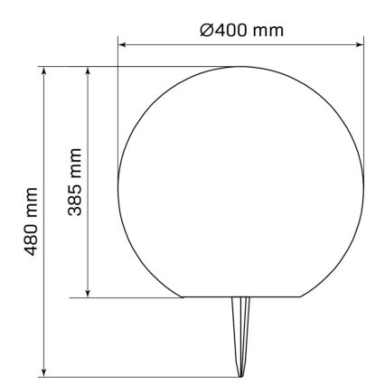 LED RGBW Solarna svetilka BALL LED/1,2V pr. 40 cm IP65 + Daljinski upravljalnik