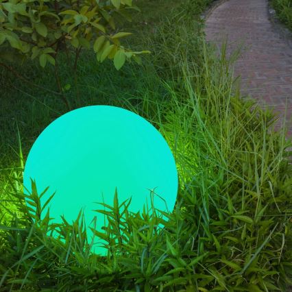 LED RGBW Solarna svetilka BALL LED/3,2V 500 mAh pr. 20 cm IP65 + Daljinski upravljalnik