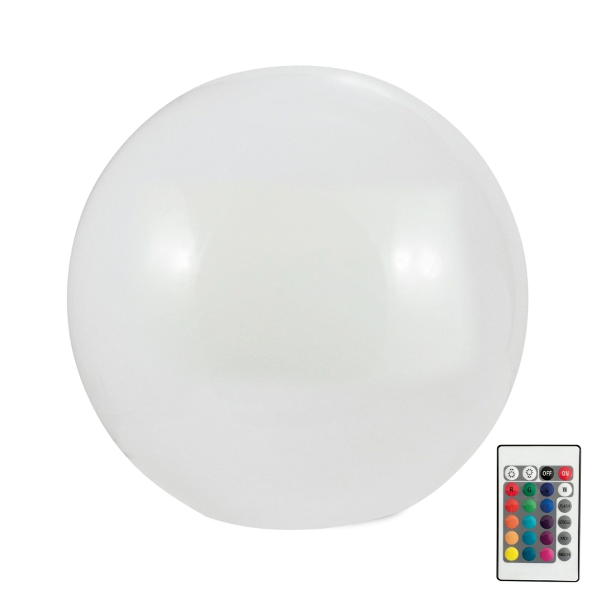 LED RGBW Solarna svetilka BALL LED/3,2V 500 mAh pr. 30 cm IP65 + Daljinski upravljalnik