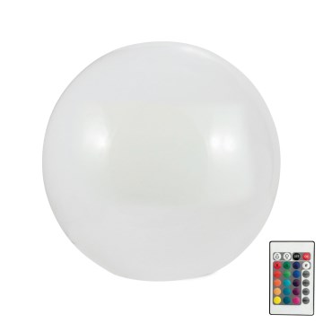 LED RGBW Solarna svetilka BALL LED/3,2V pr. 20 cm IP65 + Daljinski upravljalnik