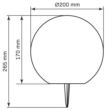 LED RGBW Solarna svetilka BALL LED/3,2V pr. 20 cm IP65 + Daljinski upravljalnik