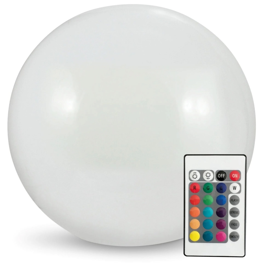 LED RGBW Solarna svetilka BALL LED/3,7V 1500 mAh pr. 50 cm IP65 + Daljinski upravljalnik