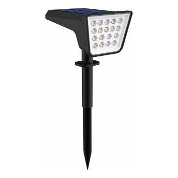 LED RGBW Solarna svetilka s senzorjem LED/3,7V IP54 1200 mAh črna