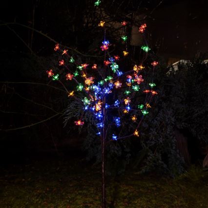 LED RGBW Solarna svetilka TREE LED/0,1W/1,2V 600 mAh IP44 rjava