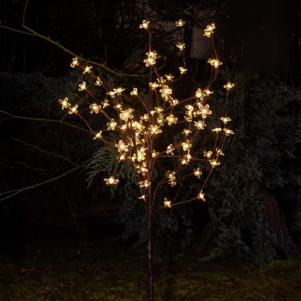 LED RGBW Solarna svetilka TREE LED/0,1W/1,2V 600 mAh IP44 rjava