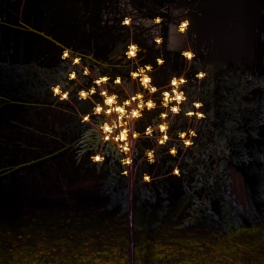 LED RGBW Solarna svetilka TREE LED/0,1W/1,2V 600 mAh IP44 rjava