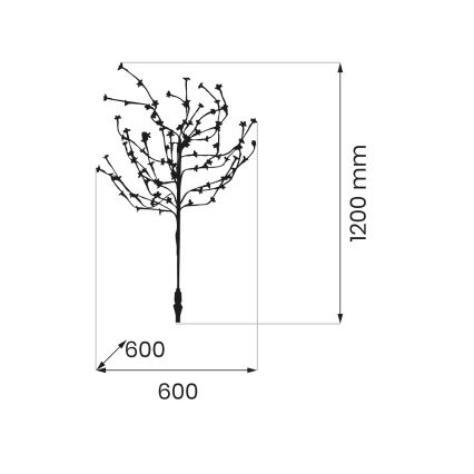 LED RGBW Solarna svetilka TREE LED/0,1W/1,2V 600 mAh IP44 rjava