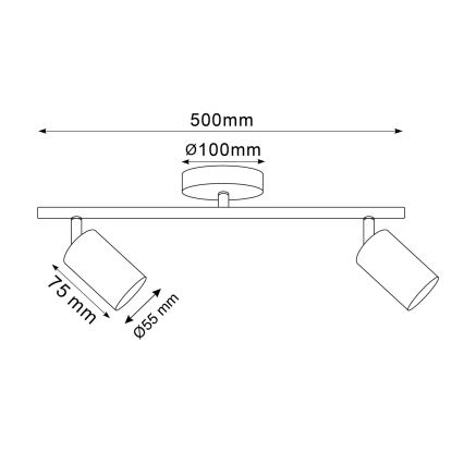 LED RGBW zatemnljiva točkovna svetilka GOLDI 2xGU10/6W/230V 3000K, zlata + daljinski upravljalnik