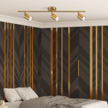 LED RGBW zatemnjiva točkovna svetilka GOLDI 3xGU10/6W/230V 3000K Wi-Fi zlata