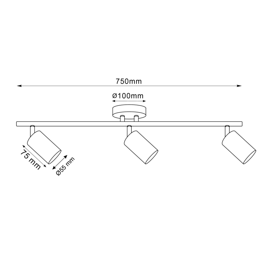 LED RGBW zatemnjiva točkovna svetilka GOLDI 3xGU10/6W/230V 3000K Wi-Fi zlata