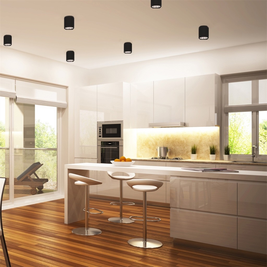 LED RGBW zatemnljiva točkovna svetilka JUPITER 1xE27/6,5W/230V 2700-6500K Wi-Fi premer 13 cm črna