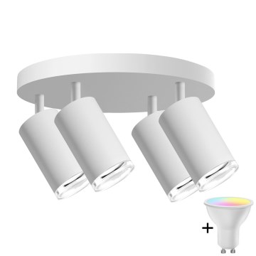 LED RGBW z možnostjo zatemnitve kopalniška točkovna svetilka TURYN 4xGU10/6,5W/230V 2700-6500K Wi-Fi IP44 bela