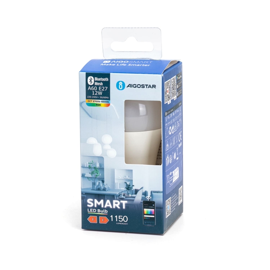 LED RGBW Zatemnitvena žarnica A60 E27/12W/230V 2700-6500K - Aigostar