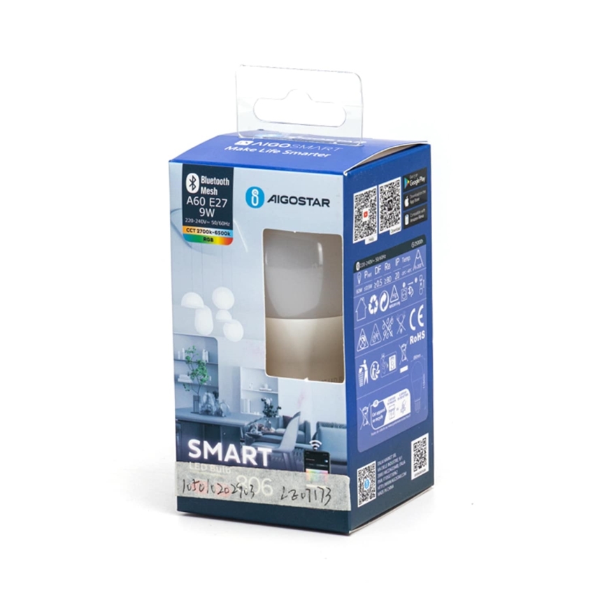 LED RGBW Zatemnitvena žarnica MESH Smart A60 E27/9W/230V 2700-6500K - Aigostar