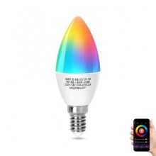 LED RGBW Žarnica C37 E14/5W/230V 3000-6500K Wi-Fi - Aigostar