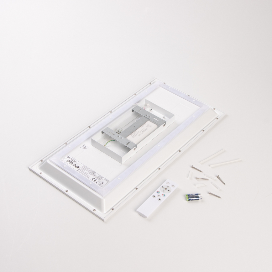 LED RGBW zatemljiv površinsko pritrjen panel LED/22W/230V 2700-6500K 29,5x59,5 cm + daljinski upravljalnik