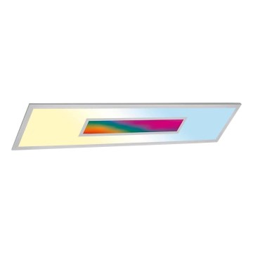 LED RGBW zatemljiv panel LED/20W/230V 3000-6500K 25x100 cm srebrna + daljinski upravljalnik