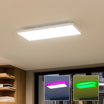 LED RGBW zatemljiv površinsko pritrjen panel LED/22W/230V 2700-6500K 29,5x59,5 cm + daljinski upravljalnik
