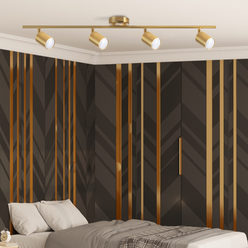 LED RGBW spot svetilka z možnostjo zatemnjevanja GOLDI 4xGU10/4,8W/230V 3000K zlata + daljinski upravljalnik