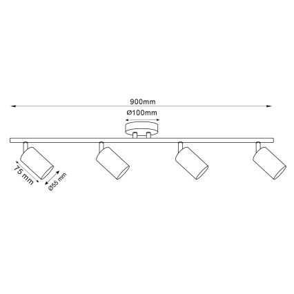 LED RGBW spot svetilka z možnostjo zatemnjevanja GOLDI 4xGU10/4,8W/230V 3000K zlata + daljinski upravljalnik