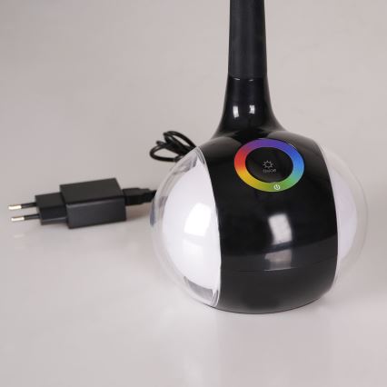 LED RGBW Zatemnitvena namizna svetilka na dotik COSMOS LED/6,5W/230V črna