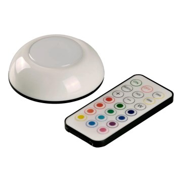LED RGBW Zatemnitvena osvetlitev pohištva LED/0,5W/4,5V 3xAAA bela + Daljinski upravljalnik