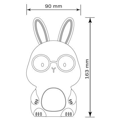 LED RGBW Zatemnitvena otroška svetilka na dotik FLORKA LED/1W/5V USB 1200 mAh zajček bela/siva